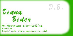 diana bider business card
